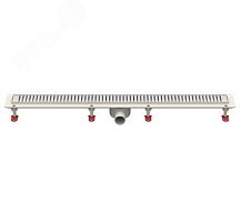 трап линейный с сухим затвором, с горизонтальным выходом d50 мм, решетка l700 мм, решетка нержавеющая сталь | код 101200419 | Татполимер