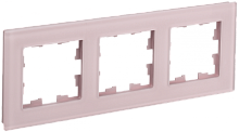 BRITE Рамка 3-мест. РУ-3-2-Бр стекло розовый матовый IEK | код BR-M32-G-31-K14 | IEK