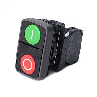 Кнопка двойн SB5 в сборе модуль 22мм зел I+красн O пластик 1НО+1НЗ | код SB5AA73415 | Systeme Electric