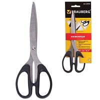 Ножницы BRAUBERG Classic, 210 мм, классической формы, чёрные, 2-х сторонняя заточка, 230935 | код 230935 | BRAUBERG