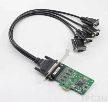 Плата CP-104EL-A-DB25M 4-port RS-232, PCI Express | код 00-01169854 | MOXA