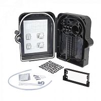 Кросс-муфта оптическая 24SC/48LC со съемными касс етами LGX box. чёрная | код КОС-GJS-FTTH-24SC/48LC-LGX-BL | KOSCAB