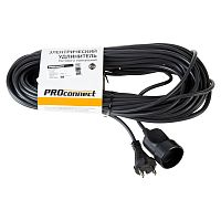 Удлинитель-шнур PROconnect ПВС 2х0.75, 20 м, б/з, 6 А, 1300 Вт, IP20, черный (Сделано в России) | код 11-7115 | PROCONNECT