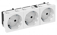 Розетка STD-D3S RW3, 3х2P+E нем.ст., 16А, 250V ~, 33°, пруж. зажимы, защ. шторки, белый, поликарбонат | код 6120123 | OBO Bettermann