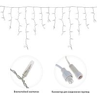 Гирлянда Айсикл Бахрома светодиодный, 4,8 х 0,6 м, прозрачный провод, 230 В, диоды желтые, 176 LED | код 255-141 | Neon-Night