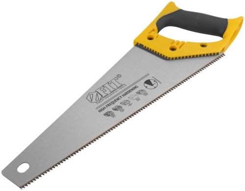 Ножовка по дереву, мелкий каленый зуб 13 ТPI, 3D заточка, пласт.прорезиненная ручка, Профи 350 мм | код 40473 | FIT фото 2 Ножовка по дереву, мелкий каленый зуб 13 ТPI, 3D заточка, пласт.прорезиненная ручка, Профи 350 мм | код 40473 | FIT фото 2