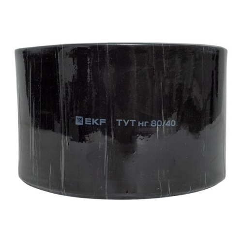Термоусаживаемая трубка ТУТ нг 80/40 черная рулон PROxima | код tut-80-b | EKF фото 4