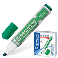 Маркер для доски BRAUBERG Neo, ЗЕЛЕНЫЙ, с клипом, круглый наконечник, 5 мм, 150490 | код 150490 | BRAUBERG