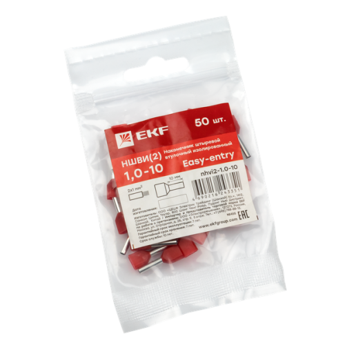 Наконечник штыревой втулочный НШвИ(2) 1,0-10 (50шт,) | код nhvi2-1.0-10 | EKF фото 3