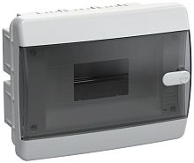 UNION Compact Корпус пластиковый ЩРВ-П-8 IP41 черная прозрачная дверь IEK | код UIC-KP12-V-08-41-K01 | IEK