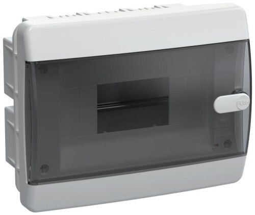 UNION Compact Корпус пластиковый ЩРВ-П-8 IP41 черная прозрачная дверь IEK | код UIC-KP12-V-08-41-K01 | IEK