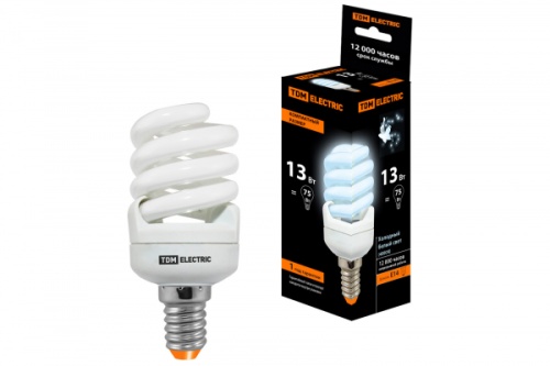 Лампа энергосберегающая КЛЛ-HS-13 Вт-4200 К–Е14 TDM | код SQ0323-0027 | TDM Лампа энергосберегающая КЛЛ-HS-13 Вт-4200 К–Е14 TDM | код SQ0323-0027 | TDM