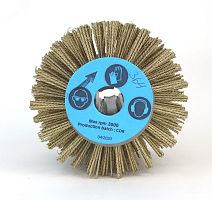 Щетка Д110x100x19+4 паза, ворс корд латунир-я сталь 0,20 жгут 1,40 по дереву для щеточных шлиф машин с валом Д19+4 (3-364) | код FEL110100CORPG | Cazzola