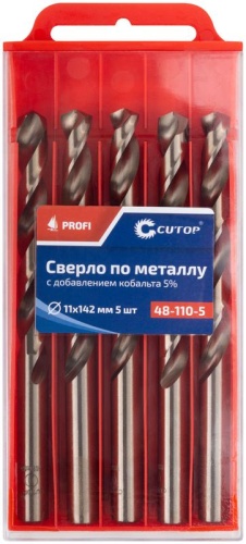 Сверло по металлу Cutop Profi с кобальтом 5%, 11X142 мм (5 шт) | код 48-110-5 | FIT фото 3 Сверло по металлу Cutop Profi с кобальтом 5%, 11X142 мм (5 шт) | код 48-110-5 | FIT фото 3
