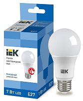 Лампа светодиодная ECO A60 шар 7Вт 230В 6500К E27 | код. LLE-A60-7-230-65-E27 | IEK