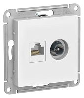 Розетка компьютерная + телевизионная 2-м AtlasDesign RJ45 кат.5E лотос | код ATN001389 | Systeme Electric