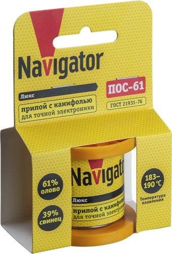 Припой 93 076 NEM-Pos02-61K-1-K50 (ПОС-61; катушка; 1мм; 50 г) Navigator 93076 фото 3