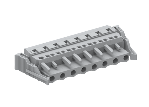 475114/050 Розетка на кабель MCS, горизонт., с защелкой шаг 7.5мм, 14 конт., сер., шт | код 475114/050 | SUPU