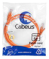 Cabeus PC-UTP-RJ45-Cat.5e-3m-OR Патч-корд U/UTP, категория 5е, 2xRJ45/8p8c, неэкранированный, оранжевый, PVC, 3м | код 7685c | Cabeus