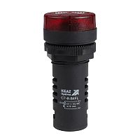 Зуммер с пульсирующим сигналом OptiSignal Compact D22 C7-B-B4FL красный с подсветкой 24 В AC/DC | код 362172 | КЭАЗ
