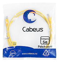 Cabeus PC-UTP-RJ45-Cat.5e-0.5m-YL-LSZH Патч-корд U/UTP, категория 5е, 2xRJ45/8p8c, неэкранированный, желтый, LSZH, 0.5м | код 9496c | Cabeus