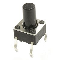 Тактовая кнопка RUICHI KAN0611-0901B, 6x6x9 мм, OFF-(ON), 50 мА, 12 В, 100 мОм | код 58536 | Ruichi