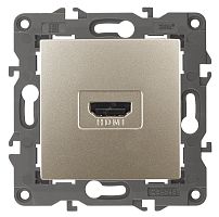 Розетка HDMI, Эра Elegance, шампань, 14-3114-04 | код Б0034335 | ЭРА