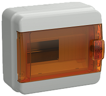 TEKFOR Корпус пласт. КМПн-8 IP65 оранж. прозр. дверь IEK | код TF5-KP72-N-08-65-K03-K09 | IEK