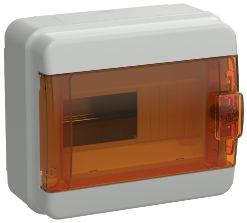 TEKFOR Корпус пласт. КМПн-8 IP65 оранж. прозр. дверь IEK | код TF5-KP72-N-08-65-K03-K09 | IEK