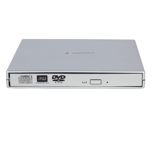 Внешний DVD-привод с интерфейсом USB 2.0 Gembird DVD-USB-02-SV пластик, серебро | код DVD-USB-02-SV | Gembird
