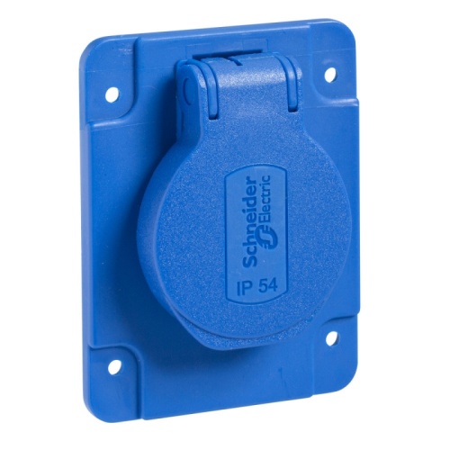 РОЗЕТКА СИНЯЯ 10/16A 65Х85ММ IP54 ВИНТЫ СЗАДИ | код PKS61B | SCHNEIDER ELECTRIC