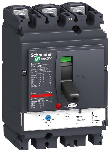 Автоматический выключатель 3П3Т TM16D NSX100H | код. LV429677 | Schneider Electric 