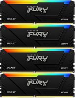 Память DDR4 4x8GB 3200MHz Kingston KF432C16BB2AK4/32 Fury Beast RGB RTL Gaming PC4-25600 CL16 DIMM 288-pin 1.35В dual rank с радиатором Ret | код 2001644 | Kingston