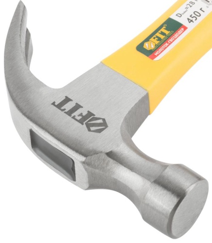 Молоток-гвоздодер, фиброглассовая усиленная ручка, Профи 28 мм, 450 гр. | код 44779 | FIT фото 4 Молоток-гвоздодер, фиброглассовая усиленная ручка, Профи 28 мм, 450 гр. | код 44779 | FIT фото 4