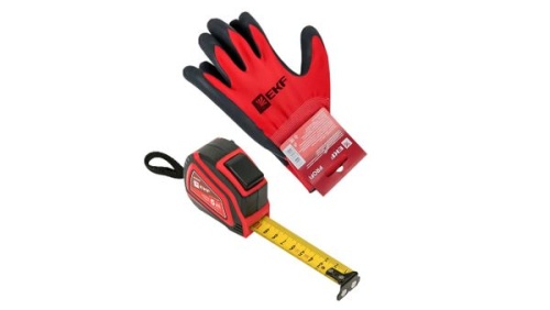 Рулетка измерительная РС-10 (5 м х 25 мм) Autostop Магнит + Перчатки PROFI EKF Expert | код rs-10-5-25-set-01 | EKF