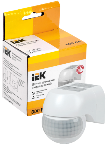 Датчик движения ДД-015 800Вт 180град 12м IP44 белый | код LDD10-015-800-001 | IEK фото 2