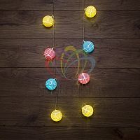 Гирлянда светодиодная "Карамельки" 1.5м 10LED тепл. бел. провод прозр. питание 2хAA (батарейки не в комплекте) | код 303-082 | Neon-Night