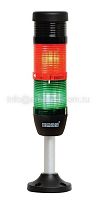 Сигнальная колонна 50 мм, (IP40) красная, зеленая, 24V AC/DC, зуммер, светодиод LED, алюм. патрубок 100 мм, IK52L024ZM03 | код IK52L024ZM03| EMAS