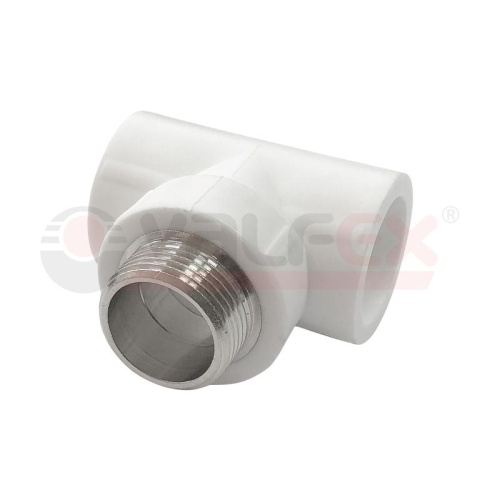 Тройник переходной с наружной резьбой 25х3/4'х25 (45/15) БЕЛЫЙ | код. 10128025-PRO | Valfex Тройник переходной с наружной резьбой 25х3/4'х25 (45/15) БЕЛЫЙ | код. 10128025-PRO | Valfex