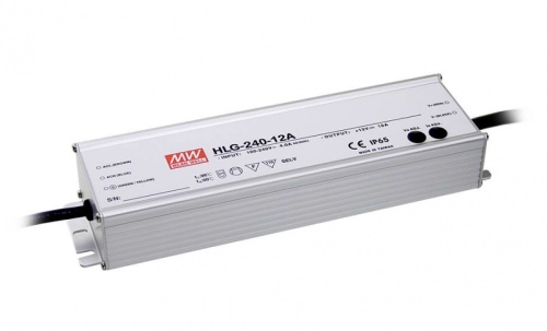 Источник питания AC-DC, 240Вт, IP67, вход 90…305В AC, 47…63Гц/127…431В DC, ККМ, выход 54В/4.45А, изоляция 3750В AC, в кожухе 244х68х39мм, -40…+70С, димминг 3 в 1 | код HLG-240H-54B | MeanWell