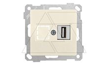 21 - Розетка 1xUSB Type A, для передачи данных, сл.кость | код 2100-455-0102 | Mutlusan