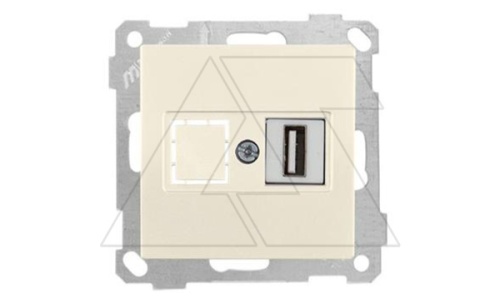 21 - Розетка 1xUSB Type A, для передачи данных, сл.кость | код 2100-455-0102 | Mutlusan
