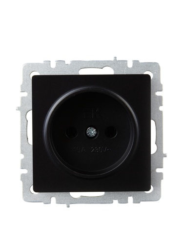 BRITE Розетка 1-местная без заземления без защитных шторок 10А РС10-1-0-БрЧ черный | код BR-R10-10-K02 | IEK фото 6