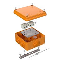 Коробка огнестойкая для о/п 40-0300-FR6.0-4-П Е15-Е120 с термопредохранителем RAL2004 100х100х50 (14 шт/кор) Промрукав | код 40-0300-FR6.0-4-П | ПРОМРУКАВ