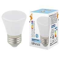 Лампа декоративная светодиодная LED-D45-1Вт 6000K E27 FR С BELL Форма Колокольчик, матовая. Дневной свет (6000K). Картон. ТМ Volpe. | код UL-00005804 | VOLPE