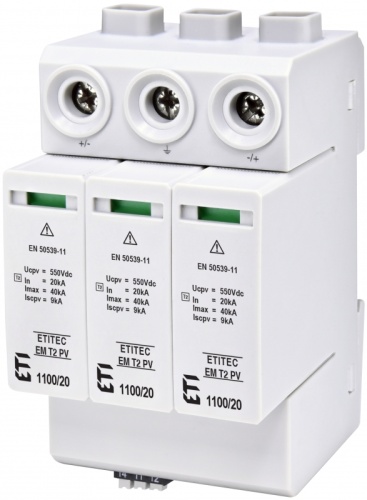 Ограничитель перенапряжения ETITEC EM T2 PV 1100/20 Y RC (для PV систем) | код 002440624 | ETI