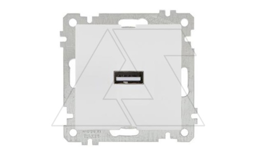 21 - Розетка 1xUSB Type A, белая | код 2100-448-0101 | Mutlusan