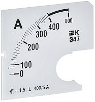 Шкала сменная для амперметра Э47 400/5А-1.5 72х72мм | код IPA10D-SC-0400 | IEK