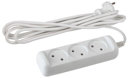 Удлинитель 3х3м без заземл. 6А IP20 UX(6)-3-3m ПВС 2х0.75 | код Б0038568 | Эра