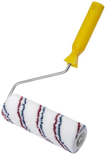 Валик микроволокно с красной и синей полосками диам. 40/63мм ворс 12мм 180мм бел. FIT 01843 фото 2 Валик микроволокно с красной и синей полосками диам. 40/63мм ворс 12мм 180мм бел. FIT 01843 фото 2